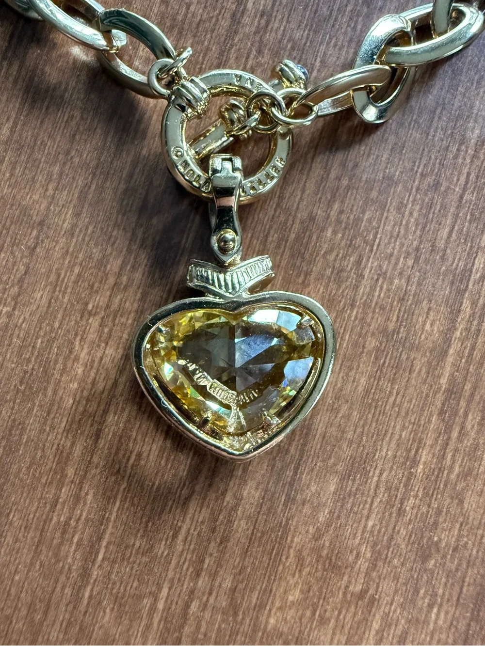 Nolan Miller gold tone necklace with beautiful gemstones (likely CZ) - Picture 6 of 9